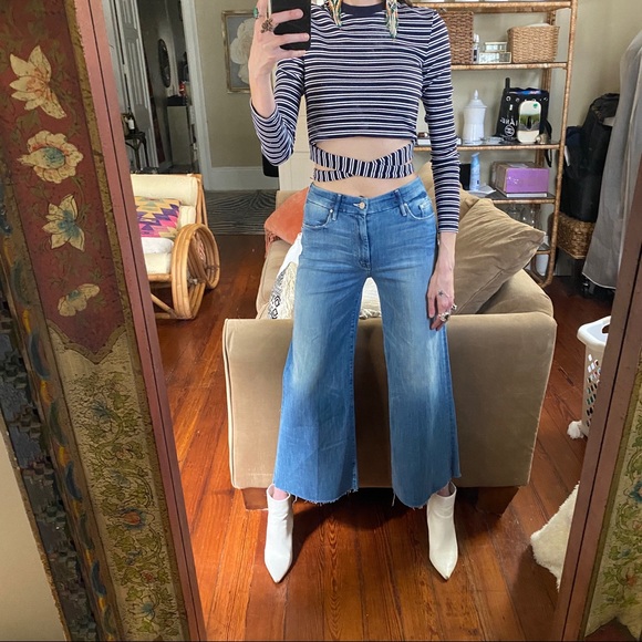NWOT Mother denim roller snippet cropped fray - Picture 2 of 12